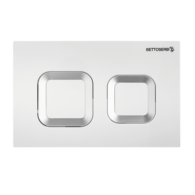 Изображение товара Клавиша смыва Bettoserb Smart 40006488G, механическая, хром/белая Изображение товара Клавиша смыва Bettoserb Smart 40006488G, механическая, хром/белая