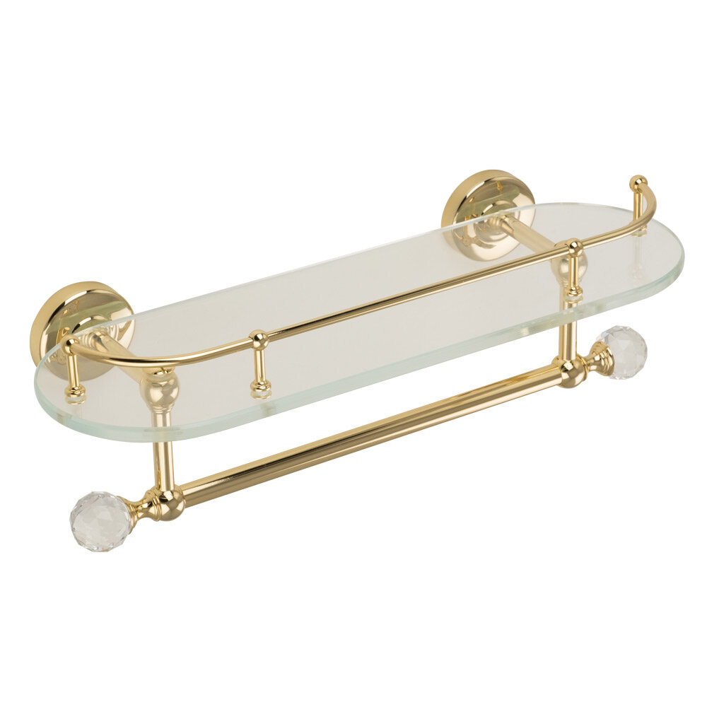 Изображение товара Миланская полка Migliore Amerida 16602 с галереей и полотенцедержателем, золото