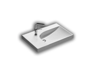 Изображение товара Раковина Hatria Grandangolo YXF801 75 см фаянс белая подвесная с чашей справа