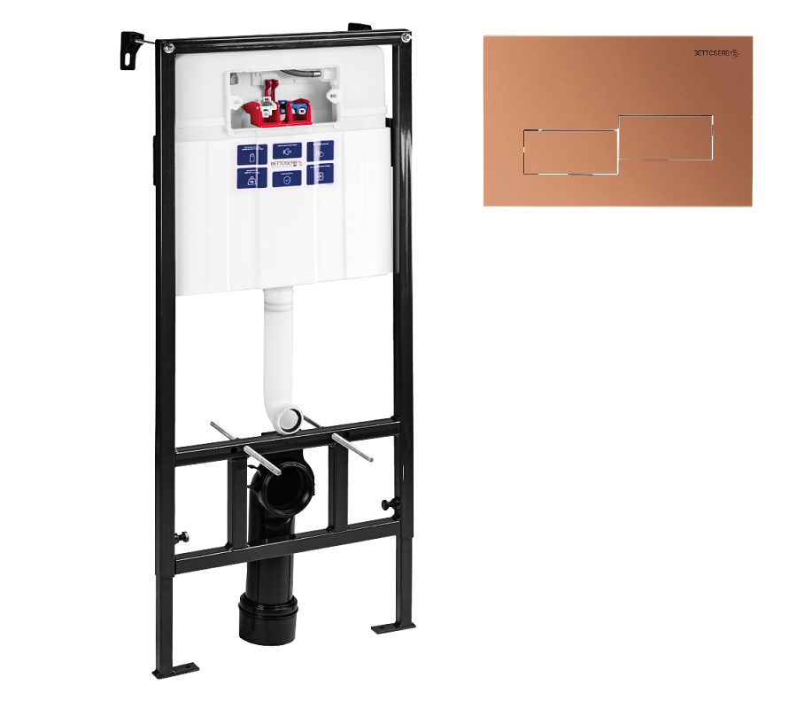 Изображение товара Инсталляция Bettoserb Sava Fix Slim SET40006484 с клавишей Bricks бронза матовая