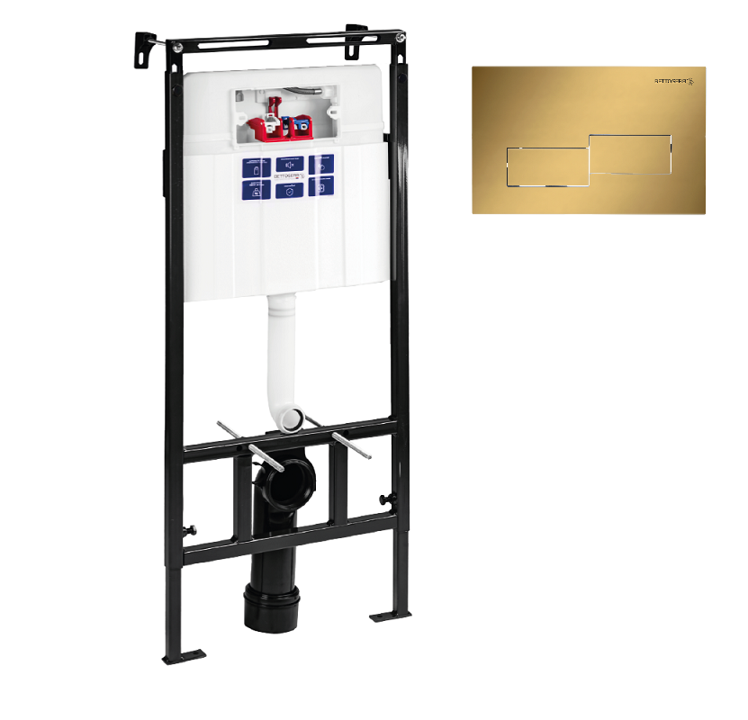 Изображение товара Инсталляция Bettoserb Sava Slim Superior SES40006483 с клавишей Bricks золото матовое