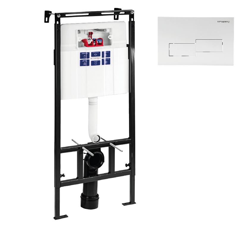 Изображение товара Инсталляция Bettoserb Sava Slim Superior SES40006486G с клавишей Bricks белая