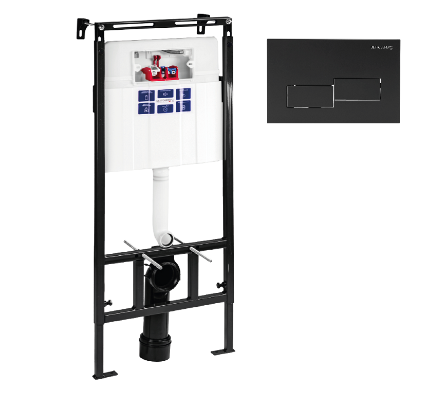 Изображение товара Инсталляция Bettoserb Sava Slim Superior SES40006481 с клавишей Bricks черная матовая