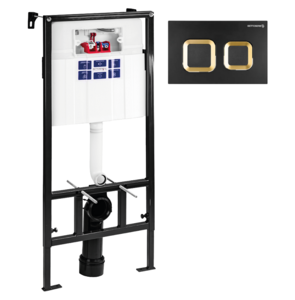 Изображение товара Инсталляция Bettoserb Sava Fix Slim с клавишей Smart черный матовый/золото глянец Изображение товара Инсталляция Bettoserb Sava Fix Slim с клавишей Smart черный матовый/золото глянец