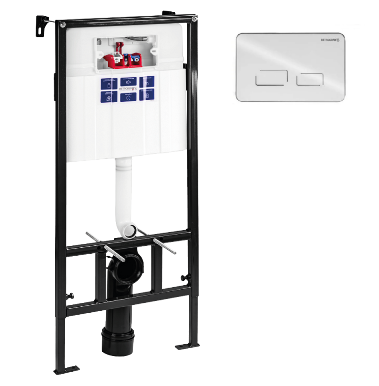Изображение товара Инсталляция Bettoserb Sava Fix Slim SET40006490 с клавишей Sensorio белая