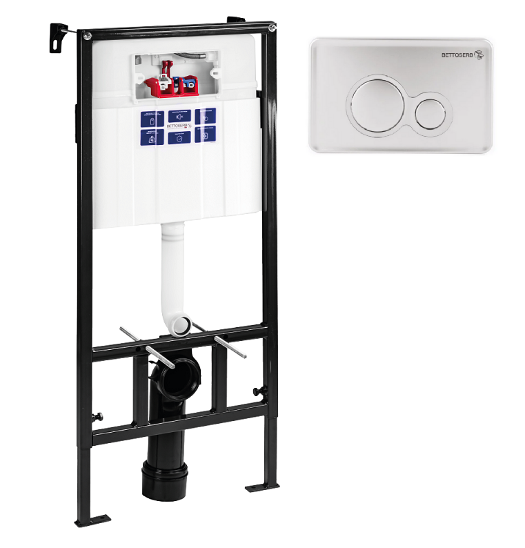 Изображение товара Инсталляция Bettoserb Sava Slim Superior SES40006464 с клавишей Twin хром глянцевый