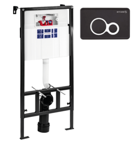 Изображение товара Инсталляция Bettoserb Sava Slim Superior SES40006461, с клавишей Duo черный матовый/хром глянец