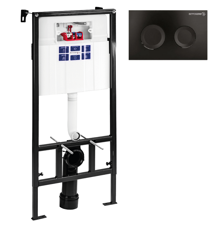 Изображение товара Инсталляция Bettoserb Sava Slim Superior SES40006467, с клавишей Cool черная матовая Изображение товара Инсталляция Bettoserb Sava Slim Superior SES40006467, с клавишей Cool черная матовая