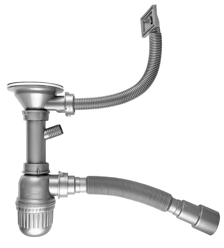 Изображение товара Сифон для кухонной мойки Bettoserb 125330 с отводом для ПММ Изображение товара Сифон для кухонной мойки Bettoserb 125330 с отводом для ПММ