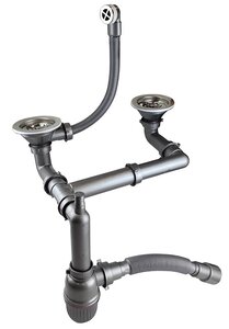 Изображение товара Сифон для мойки Bettoserb 125335, 3 1/2 дюйма, на 2 чаши