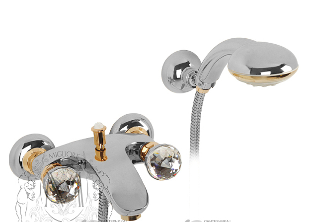 Изображение товара Migliore Korona ML.KRN-4702.CRDO смеситель xром/золото для ванны и душа