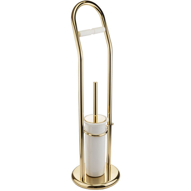 Изображение товара Набор аксессуаров на стойке для туалета Migliore Mirella 30033, золото 	