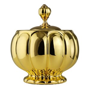 Изображение товара Баночка настольная Migliore Olivia 24667 с золотым покрытием для хранения ватных дисков