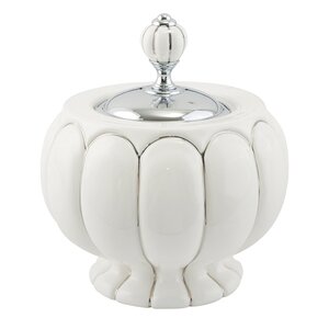 Изображение товара Баночка настольная Migliore Olivia 17542, с декором платина, белый/хром