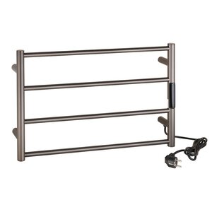 Изображение товара Полотенцесушитель электрический Bemeta 704155085, ширина 56 см, высота 37 см, диммер справа, цвет графит матовый