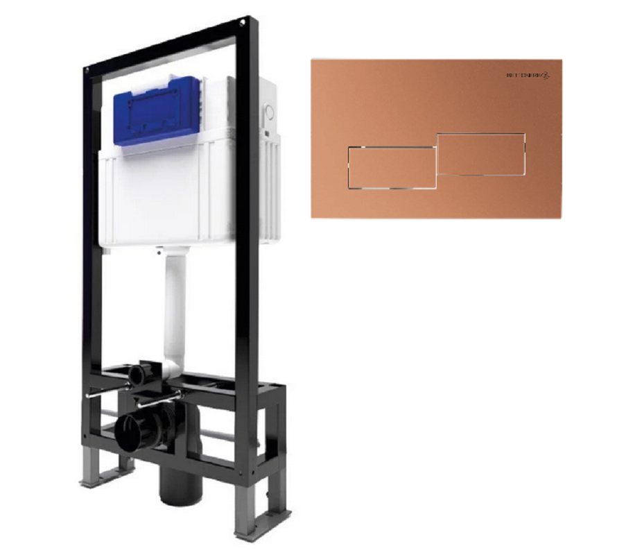 Изображение товара Инсталляция для унитаза Bettoserb Sava Free Standing с клавишей Bricks бронза матовая