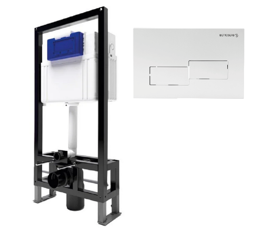 Изображение товара Инсталляция Bettoserb Sava Free Standing SFS40006486G, с клавишей Bricks белая