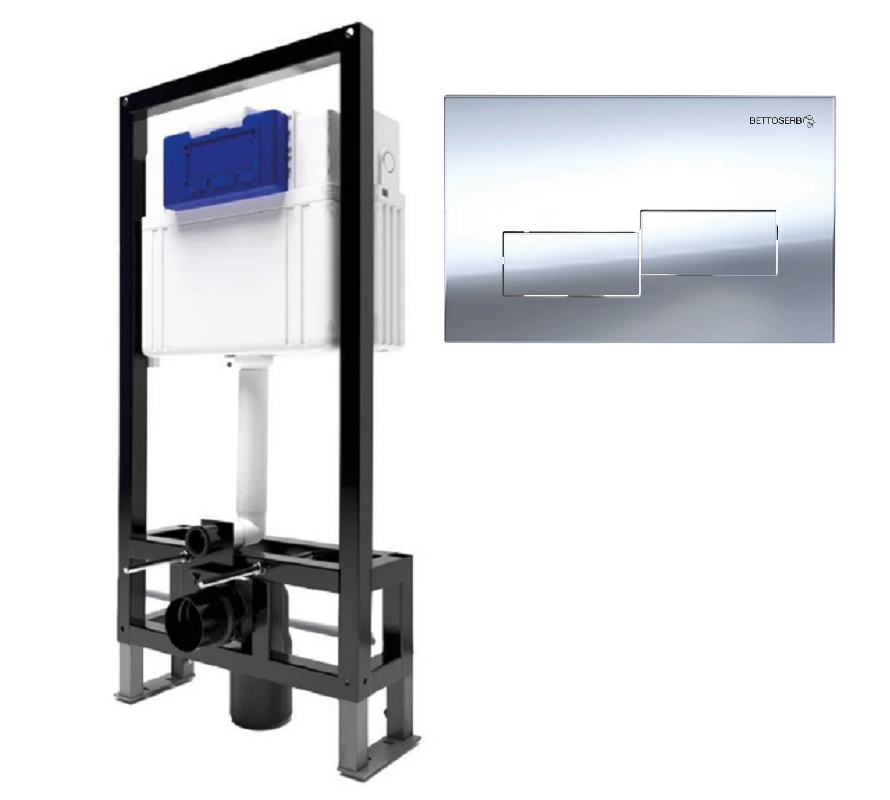 Изображение товара Инсталляция Bettoserb Sava Free Standing SFS40006482, с клавишей Bricks хром Изображение товара Инсталляция Bettoserb Sava Free Standing SFS40006482, с клавишей Bricks хром