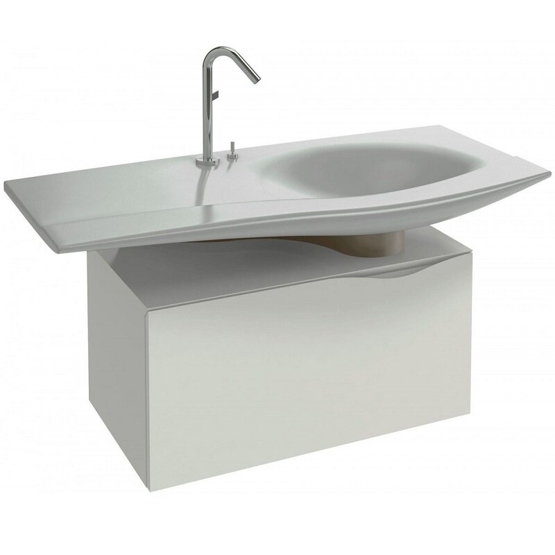 Изображение товара Тумба под раковину Jacob Delafon Stillness EB2002-G1C 80 см белый лак глянец тонкая и практичная ме