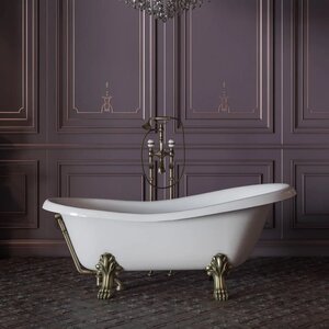 Изображение товара Ванна из литьевого мрамора Migliore Bella 26916, 170 х 80 см, фурнитура бронза