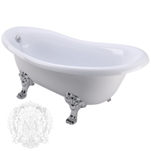 Изображение товара Дизайнерская ванна из литьевого мрамора Migliore BELLA 24624 170x80 см с хромовой фурнитурой