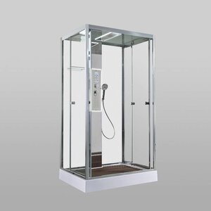 Изображение товара Душевая кабина AvaCan Z1912LEDMT, 78286, 120 x 90 см, крыша и стенки белый матовый, с LED подсветкой, с гидромассажем, с электрикой, поддон низкий, стекло прозрачное, профиль хром