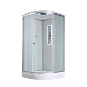 Изображение товара Душевая кабина AvaCan D2090LED 78006, 90 x 90 см, с крышей, с LED подсветкой, поддон низкий, стекло матовое, профиль хром