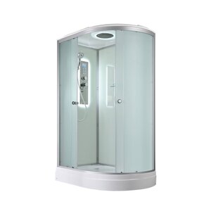 Изображение товара Душевая кабина AvaCan D2012LLED/D2012RLED 78015/78012, 120 x 80 см, с LED подсветкой, с крышей, поддон низкий, левая/правая, стекло матовое, профиль хром