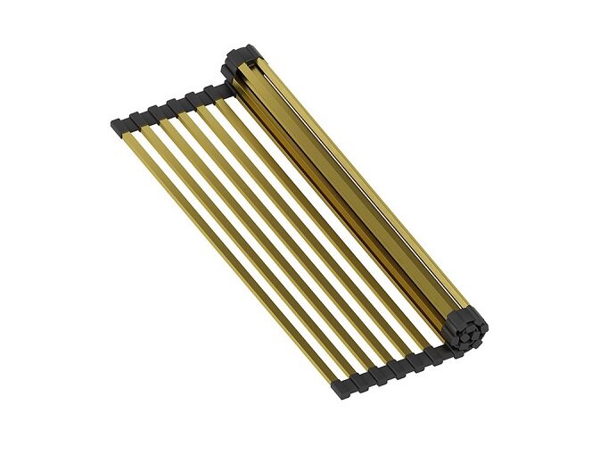 Изображение товара Ролл-мат для кухонной мойки Emar 4433.QS gold, 33 х 44 см, золото/черный 