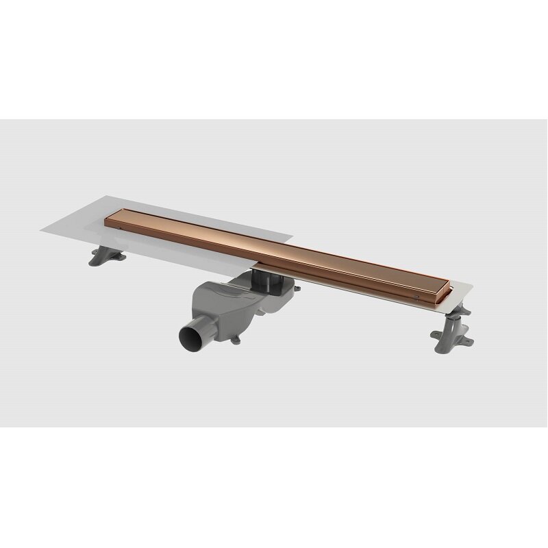 Изображение товара Дренажный канал Boheme Premium Linear 982-60-CB 60 см в комплекте с решеткой под плитку медь брашир