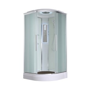 Изображение товара Душевая кабина AvaCan EM2010LED, 78060, 100 x 100 см, с LED подсветкой, с крышей, низкий поддон, стекло матовое, профиль хром