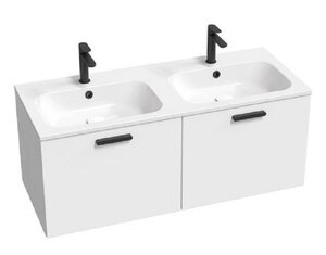 Изображение товара Тумба под раковину Ravak Chrome II SD X000001747, 120 см, подвесная, ручки черные 152 мм, белый