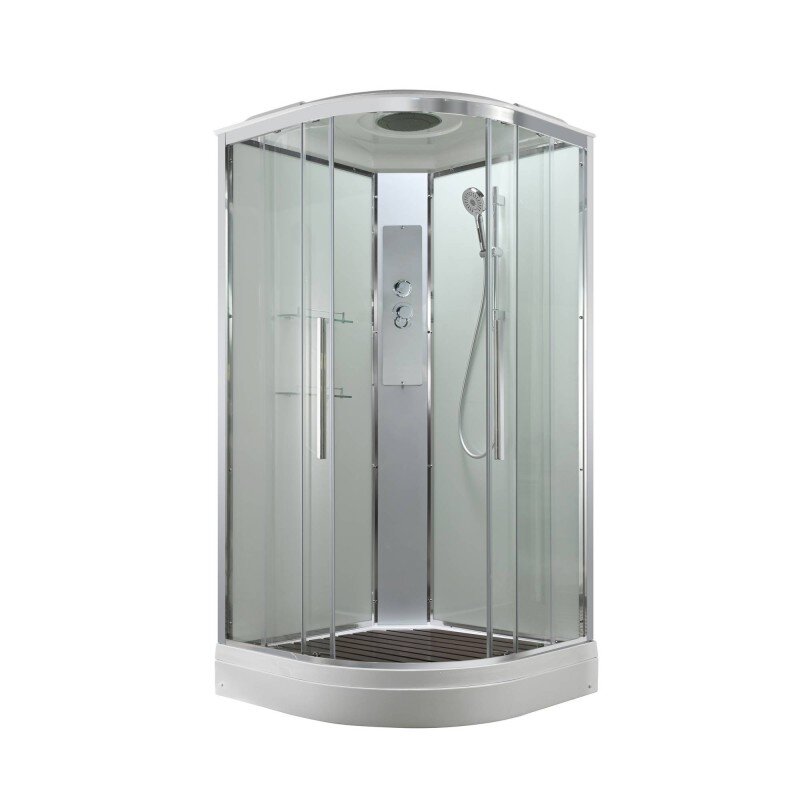 Изображение товара Душевая кабина AvaCan EM2011T, 78067, 110 x 110 см, с крышей, низкий поддон, стекло прозрачное, профиль хром