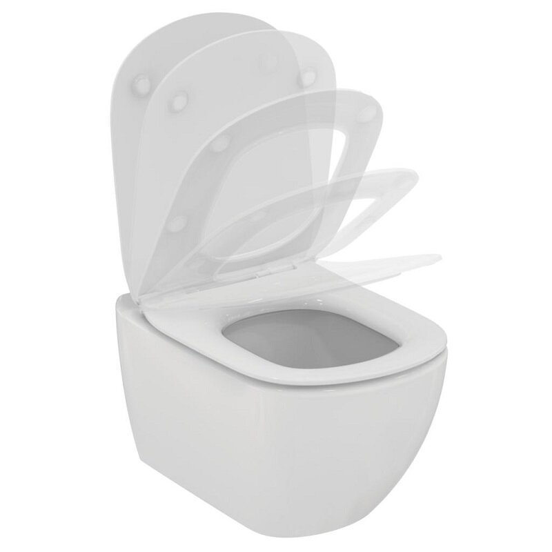 Изображение товара Подвесной унитаз Ideal Standard Tesi TT00001, крышка-сиденье микролифт тонкое, белый Изображение товара Подвесной унитаз Ideal Standard Tesi TT00001, крышка-сиденье микролифт тонкое, белый