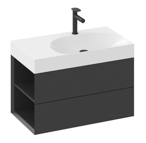 Изображение товара Тумба под раковину Ravak Lite SD 80 см черный матовый подвесная
