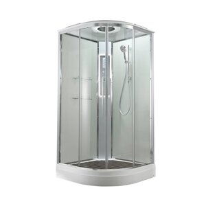 Изображение товара Душевая кабина AvaCan EM2080LEDT, 78051, 80 x 80 см, с LED подсветкой, с крышей, низкий поддон, стекло прозрачное, профиль хром