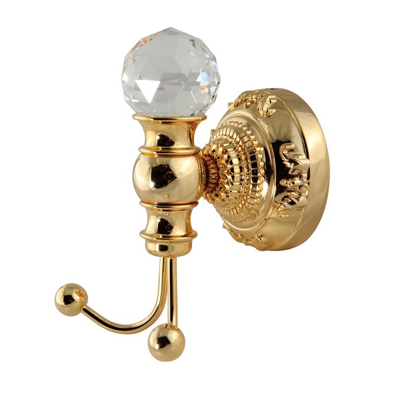 Изображение товара Двойной крючок Migliore.CRistalia золото с кристаллом Сваровски для ванной и интерьера