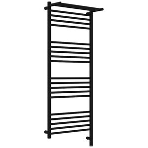 Изображение товара Полотенцесушитель электрический Сунержа Богема 3.1 с полкой, 31-6006-1250/31-6007-1250, высота 120 см, ширина 50, диммер слева/справа, цвет черный матовый