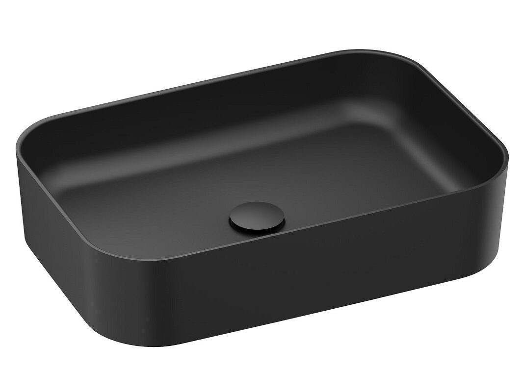 Изображение товара Раковина Ravak Ceramic XJX0D155001 Slim R, 55 см, фаянс, накладная, черный матовый