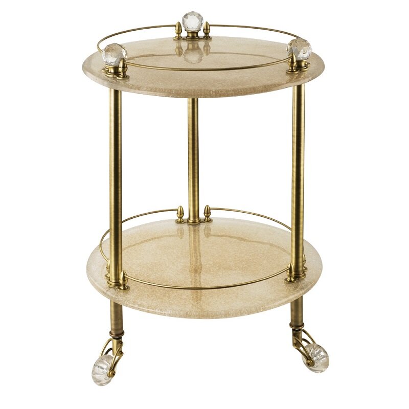Изображение товара Столик на колесиках Migliore.CRistalia 16786 бронза стекло кристаллы Swarovski Италия