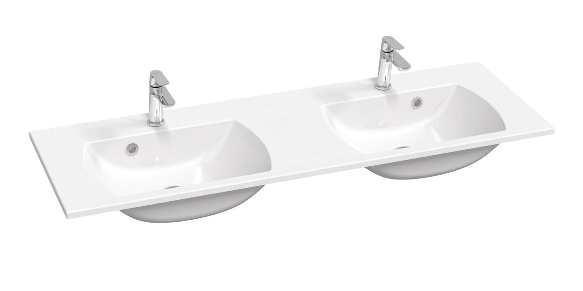 Изображение товара Раковина Ravak Classic II Slim XJX01113001, 130 см, двойная, искусственный камень, белый