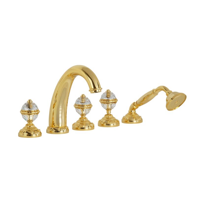 Изображение товара Смеситель Migliore CRistalia для ванны/душа на 5 отверстий, золото, 27182