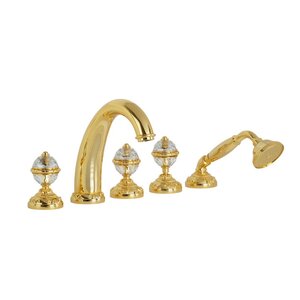 Изображение товара Мigliore Cristalia Смеситель для ванны/душа на 5 отверстий золото Италия