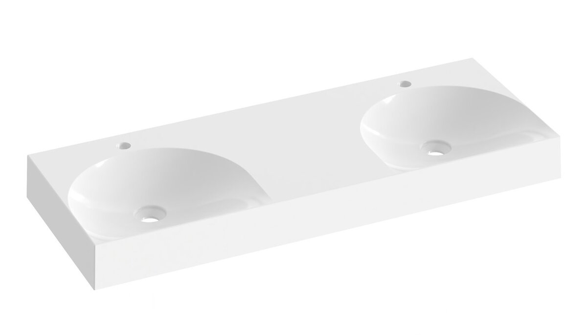 Изображение товара Раковина Ravak Lite XJX01212001 120 см двойная из искусственного камня белая