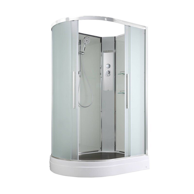 Изображение товара Душевая кабина AvaCan EM2812LN/EM2812RN 78089/78083, 120 x 80 см, без крыши, поддон низкий, левая/правая, стекло матовое, профиль хром