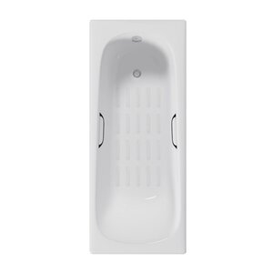 Изображение товара Ванна чугунная Delice Continental DLR230640R-AS, 120 х 70 см, антискользящее покрытие, с отверстиями под ручки, без ручек, цвет белый