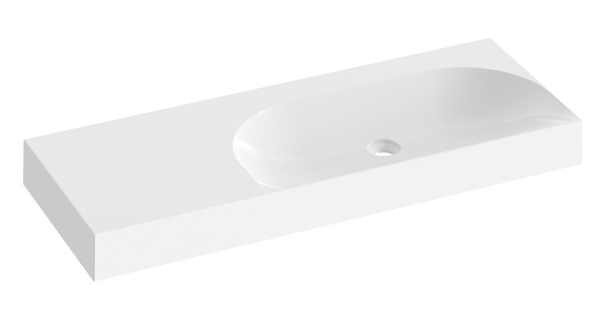 Изображение товара Раковина Ravak Lite XJXL1312000, 120/80 см, искусственный камень, крыло слева L, белый