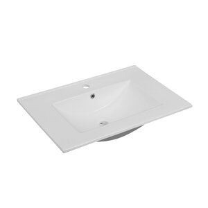 Изображение товара Раковина Oliveeka NS2001-70 70 см из фаянса белая угловая с переливом