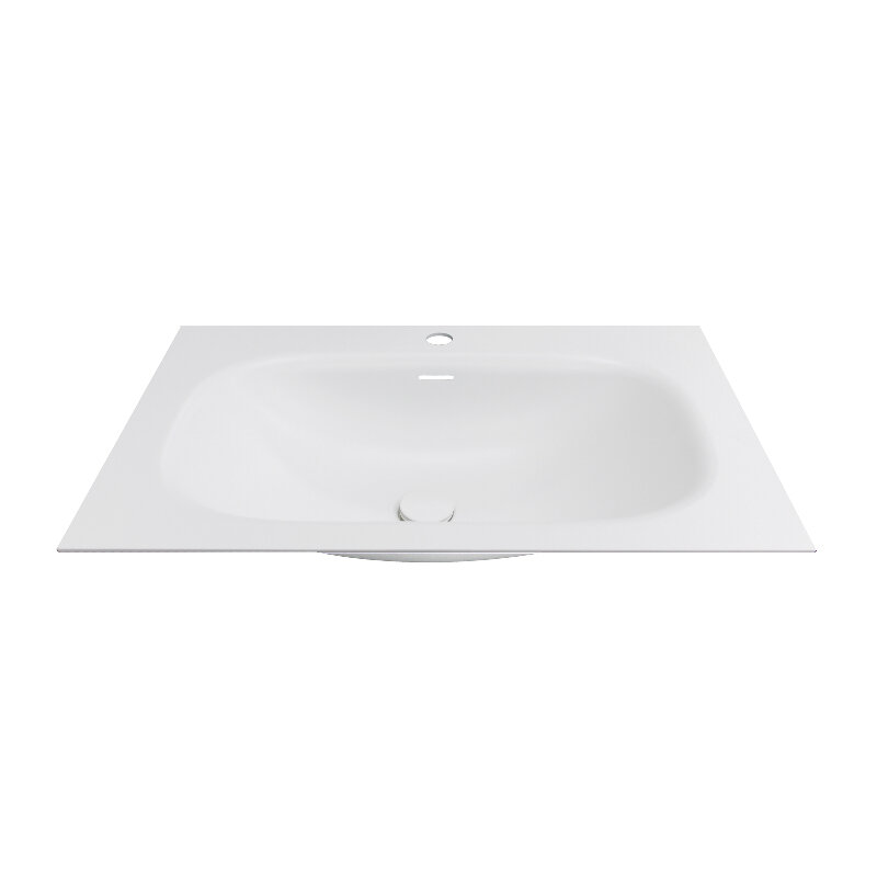Изображение товара Раковина Oliveeka M115W70, 70 см, алюминий, с донным клапаном, цвет белый матовый Изображение товара Раковина Oliveeka M115W70, 70 см, алюминий, с донным клапаном, цвет белый матовый