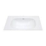 Раковина Oliveeka M115W80, 80 см, алюминий, с донным клапаном, цвет белый матовый - фото 1